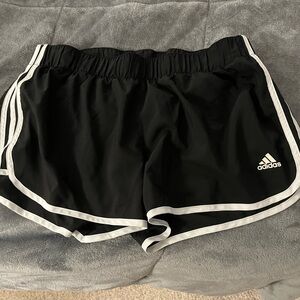 Adidas Black Athletic Shorts with Elastic Waistband